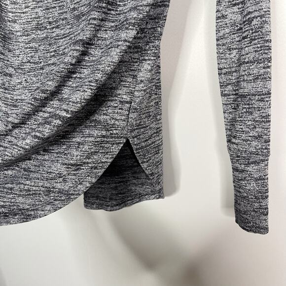 Athleta XSmall XS Spacedye Gray Heather Pose Long Sleeve Scoop Neck Top Modal - Picture 4 of 7